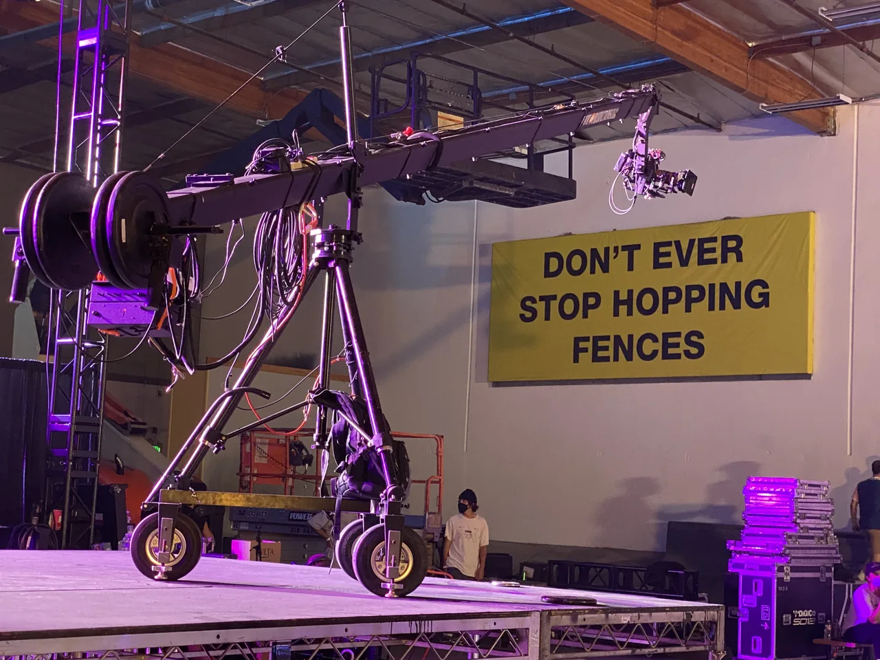 Camera crane base, wheels and counterweight system