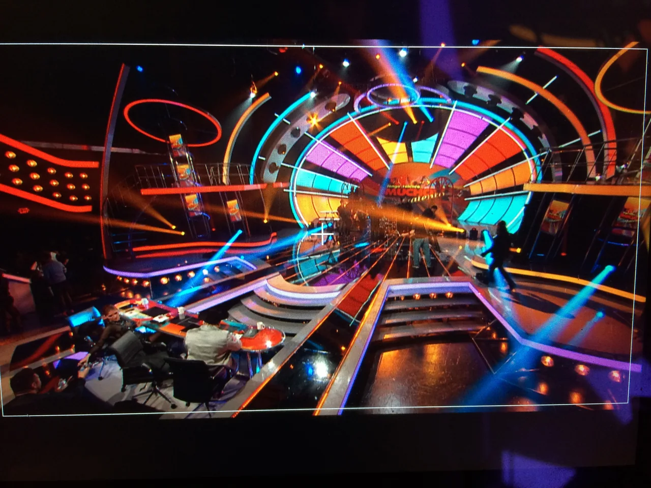 Large entertainment television set with specialty camera coverage